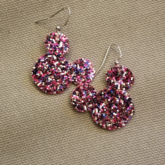 A Touch of Sam Jewelry - FUN Chunky Glitter Mouse head earrings!